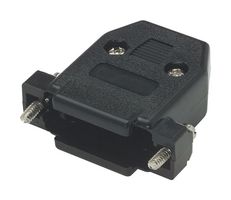 L-COM SDC25B D Sub Backshell, Black, DB, 180°, Plastic Body