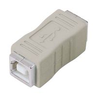 L-COM UAD012FF USB Adapter, USB Type B Receptacle, USB Type B Receptacle, USB 2.0, Brass