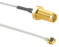 LINX - TE CONNECTIVITY CSI-RGFB-200-UFFR RF / Coaxial Cable Assembly, 0.7 ft, 200 mm, 1.13mm, U.FL Plug, SMA RP Bulkhead Jack, 50 ohm