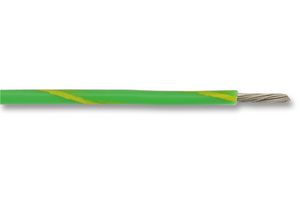 BRAND REX SPC00445A184 25M Wire, PTFE, Green, Yellow, 20 AWG, 19 x 0.2mm, 82 ft