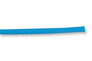 HELLERMANNTYTON 176-50030 SBS2-GF-BU Sleeving, Braided, Fibreglass / PU (Polyurethane), Blue, 4 mm, 25 m, 82 ft
