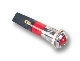 CML INNOVATIVE TECHNOLOGIES 19300230 LED Panel Mount Indicator, Satin Chrome Bezel, Red, 230 VAC, 14 mm, 3 mA, 18 mcd, Not Rated