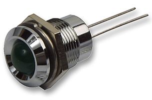 CML INNOVATIVE TECHNOLOGIES 192D0001 LED Panel Mount Indicator, Satin Chrome Bezel, Green, 2.2 VDC, 12 mm, 20 mA, 40 mcd, IP67