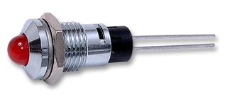 CML INNOVATIVE TECHNOLOGIES 19040020 LED Panel Mount Indicator, Satin Chrome Bezel, Red, 2 VDC, 8 mm, 20 mA, 80 mcd, IP40
