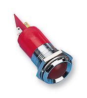 CML INNOVATIVE TECHNOLOGIES 19570230 LED Panel Mount Indicator, Satin Chrome Bezel, Red, 230 VAC, 22 mm, 4 mA, 28 mcd, IP67
