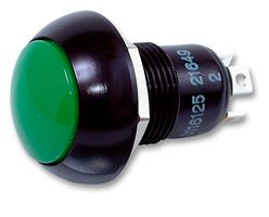 OTTO CONTROLS P3D116125 Industrial Pushbutton Switch, P3-D Series, Momentary, Flush, Green