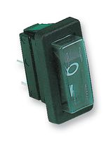 ARCOLECTRIC / BULGIN LIMITED C1300ALGAA Rocker Switch, Off-On, SPST, Non Illuminated, Panel Mount, Black, 1300 Series