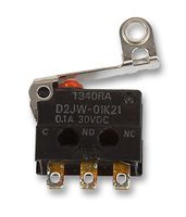 OMRON ELECTRONIC COMPONENTS D2JW-01K21 Microswitch, Snap Action, Roller Lever, SPDT, Solder, 100 mA, 30 VDC