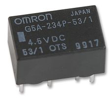 OMRON ELECTRONIC COMPONENTS G5A-234P-53/1 4.5DC RELAY, PCB, DPCO, 4.5VDC
