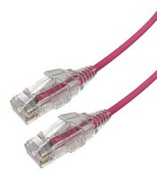 VIDEK 2994-0.15PK Ethernet Cable, Cat6, RJ45 Plug to RJ45 Plug, UTP (Unshielded Twisted Pair), Pink, 150 mm, 0.5 ft