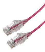 VIDEK 2994-1PK Ethernet Cable, Cat6, RJ45 Plug to RJ45 Plug, UTP (Unshielded Twisted Pair), Pink, 1 m, 3.3 ft