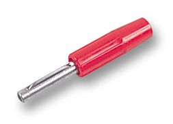 DELTRON COMPONENTS 550-0500-01 Banana Test Connector, 4mm, Plug, Cable Mount, 10 A, 50 V, Silver Plated Contacts, Red