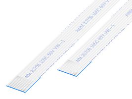 GCT 05-10-A-0076-A-4-06-4-T FFC / FPC Cable, 10 Core, 0.5 mm, Same Sided Contacts, 3 ", 76 mm, White
