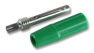 DELTRON COMPONENTS 550-0400-01 Banana Test Connector, 4mm, Plug, Cable Mount, 10 A, 50 V, Silver Plated Contacts, Green