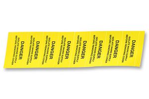 TE CONNECTIVITY 13032 Label, Self Adhesive, 25 mm, 60 mm, Vinyl, Danger