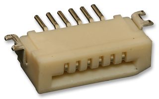 MOLEX 52852-0670.. FFC / FPC Board Connector, Non-ZIF, 1 mm, 6 Contacts, Easy-On 52852 Series, Solder, Bottom, 1 Row