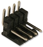 MOLEX 22-28-1040 Pin Header, Signal, 2.54 mm, 1 Rows, 4 Contacts, Through Hole Right Angle, KK 254 42228
