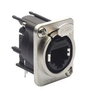 AMPHENOL AUDIO RJX8FD3HB Modular Connector, RJ45 Jack, 1 x 1 (Port), 8P8C, IP40, Panel PCB Mount