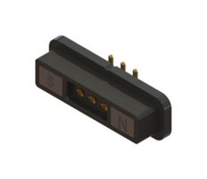 EDAC 686F0321350120E Magnetic Connector, 3 Contacts, Receptacle, Right Angle, 2 mm, 2 A, Black