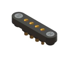 EDAC 686E0422250110E Magnetic Connector, 4 Contacts, Receptacle, Straight, 2.54 mm, 2 A, White