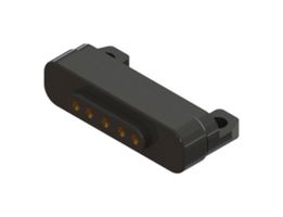 EDAC 686G0524250123E Magnetic Connector, 5 Contacts, Receptacle, Straight, 1.8 mm, 2 A, Black