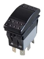MULTICOMP PRO MPX5-264ANN-NABA-1NN-S Rocker Switch, IP67, (On)-Off-(On), DPDT, Non Illuminated, Panel, Snap-In, Black