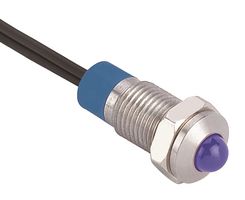 MULTICOMP PRO MPAB-AV-0802 LED Panel Mount Indicator, 150mm Wire Lead Terminals, Blue, 24 V, 8 mm, 5 mA, IP67
