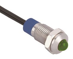 MULTICOMP PRO MPAB-AV-0803 LED Panel Mount Indicator, 150mm Wire Lead Terminals, Green, 24 V, 8 mm, 5 mA, IP67