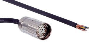 SICK DOL-2312-G10MLA3 Sensor Cable, Black, M23 Receptacle, Free End, 12 Positions, 10 m, 32.8 ft