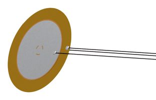 PUI AUDIO AB4113B-LW100-R Piezo Bender, 1.3 kHz, 0.15 UF, 200 ohm, 41 mm D x 0.4 mm H