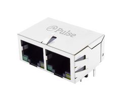 PULSE ELECTRONICS JX80-0019NL Modular Connector, RJ45 Jack, 1 x 2 (Ganged), 8P8C, Cat5, Cat6, Through Hole Mount