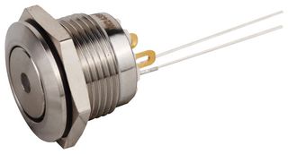 MULTICOMP PRO MPF12S1-1212GFS001 Vandal Resistant Switch, 6V LED, MPF Series, 16 mm, SPST-NO, Momentary, Round Flush, Natural