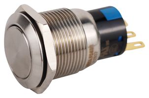 MULTICOMP PRO MPF24S1-22G30NFS000 Vandal Resistant Switch, MPF Series, 19 mm, SPST-NO, SPST-NC, Maintained, Round Flush, Natural