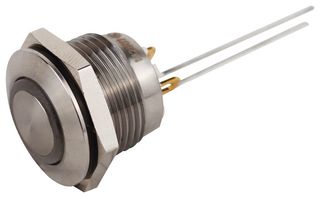 MULTICOMP PRO MPF12S1-1212GDS002 Vandal Resistant Switch, 6V LED, MPF Series, 16 mm, SPST-NO, Momentary, Round Domed, Natural