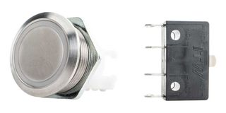 ITW SWITCHES H48M-212W Vandal Resistant Switch, Ring Illumination, H48M Series, 19.56 mm, SPDT-DB, Maintained, Round