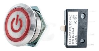 ITW SWITCHES H48M-213W Vandal Resistant Switch, Power Illumination, H48M Series, 19.56 mm, SPDT-DB, Maintained, Round