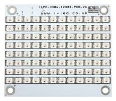 INTELLIGENT LED SOLUTIONS ILPR-K306-RGB1-12X08-SK105-01. LED Module, Board+LED, 96 LEDs, Rectangular, Red/Green/Blue, 5 VDC, 70 °C