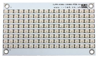 INTELLIGENT LED SOLUTIONS ILPR-K306-RGB1-18X08-SK105-01. LED Module, Board+LED, 144 LEDs, Rectangular, Red/Green/Blue, 5 VDC, 70 °C