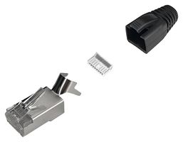 MH CONNECTORS MHRJC6R1621 Modular Connector, w/Cable Clamp & Black Boot, RJ45 Plug, 1 x 1 (Port), 8P8C, Cat6, Cable Mount
