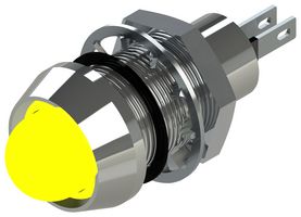 MARL 514-111-21 LED Panel Mount Indicator, Yellow, 12 VDC, 12.7 mm, 20 mA, 50 mcd, IP67