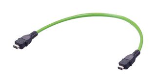 HARTING 33483131412020 Ethernet Cable, 10 Contact, Cat5, IX Type A Plug to IX Type A Plug, Green, 2 m, 6.6 ft