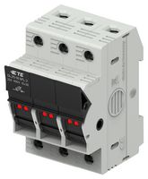TE CONNECTIVITY 1SNF100028R0000 Fuse Holder, Modular, DIN Rail, 3 Fuses, 32 A, 690VDC, 690VAC, 10mm x 38mm, Screw Clamp