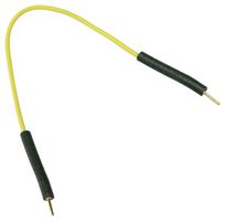 MULTICOMP PRO MP-M-M-10-Y Test Lead, Plugs, Male - Male, 0.8mm Dia, 100mm Length, Yellow, 2 A, AuNi Coated Brass, Rubber
