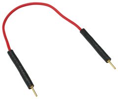 MULTICOMP PRO MP-M-M-10-R Test Lead, Plugs, Male - Male, 0.8mm Dia, 100mm Length, Red, 2 A, AuNi Coated Brass, Rubber