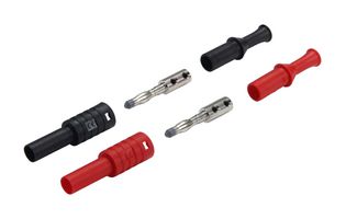 CAL TEST ELECTRONICS CT3205 Banana Test Connector, DIY, 4mm, Sheathed, Plug, Cable Mount, 36 A, 1 kV, Black, Red