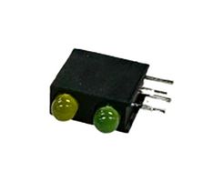 MULTICOMP PRO BL-31YG-2 Circuit Board Indicator, Yellow, Green, 2 LEDs, Through Hole, T-1 (3mm), Y 20mA, G 20mA