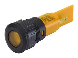 EAO 17-411232Z LED Panel Mount Indicator, Plug In, Round, Yellow, 230 VAC, 16.2 mm, 3 mA