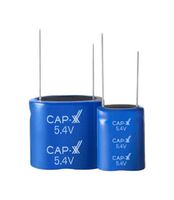 CAP-XX GY25R58E16V105RN Supercapacitor, Dual Cell, 1 F, 5.5 V, Radial Leaded, -10%, +30%, 12 mm, 1000 hours @ 70°C