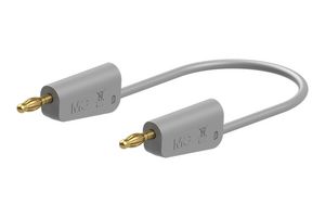 STAUBLI 64.1033-10028 Banana Test Lead, 4mm Stackable Banana Plug, 4mm Stackable Banana Plug, 3.3 ft, 1 m, Grey, 19 A