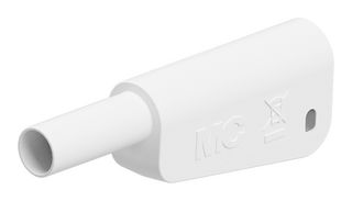 STAUBLI 66.2020-29 Banana Test Connector, 4mm, Plug, Cable Mount, 19 A, 1 kV, Nickel Plated Contacts, White